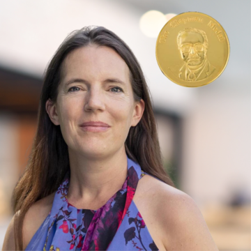 Photo of Molly Stevens with the Chapman Medal in the corner